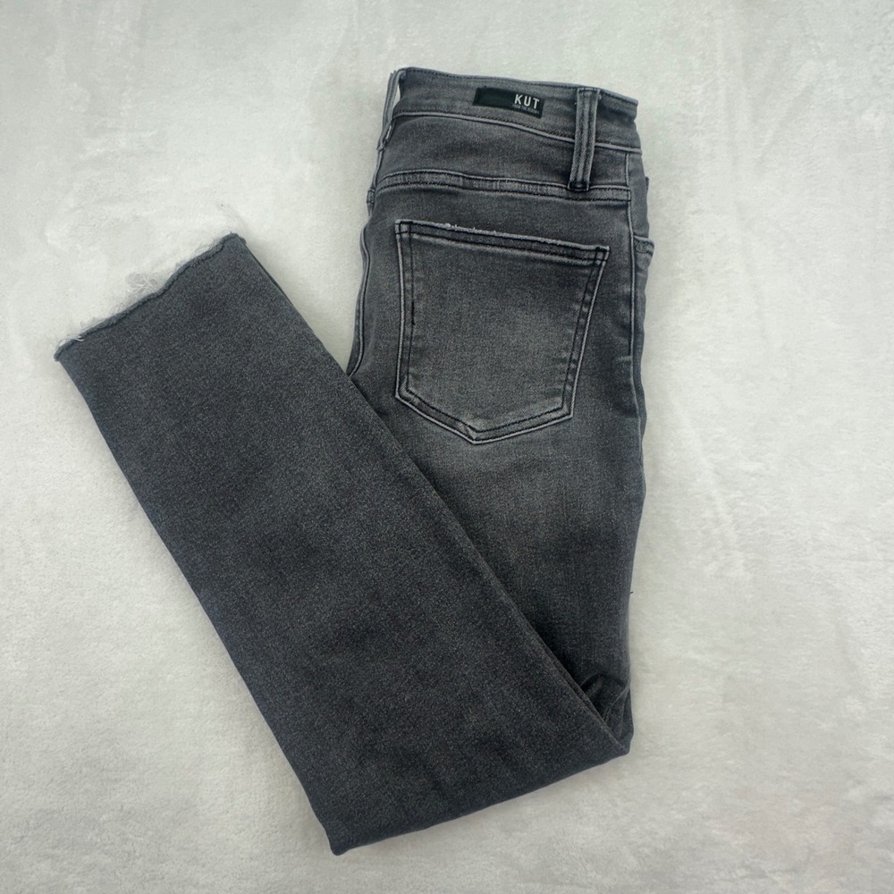 KUT From The Kloth Rachael Fab AB Mom Jeans Distressed Ankle Gray Wash 6L - Picture 10 of 12